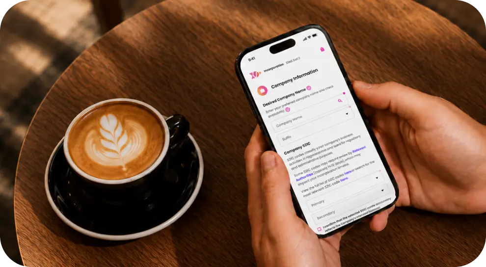 Company Incorporation Mobile View